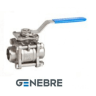 Кран шаровой Genebre PN63 п/прох., 3-хсост., AISI 316(CF8M)/CF8M/PTFE, Тмакс=+180оС сварка, рыч
