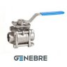 Кран шаровой Genebre PN63 п/прох., 3-хсост., AISI 316(CF8M)/CF8M/PTFE, Тмакс=+180оС сварка, рыч