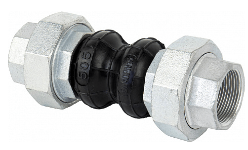 Компенсатор антивибрационный РАШВОРК 505-020-16, DN020, PN16, корпус - EPDM+Nylon, резьбовое соединение - ковкий чугун, ВР/ВР