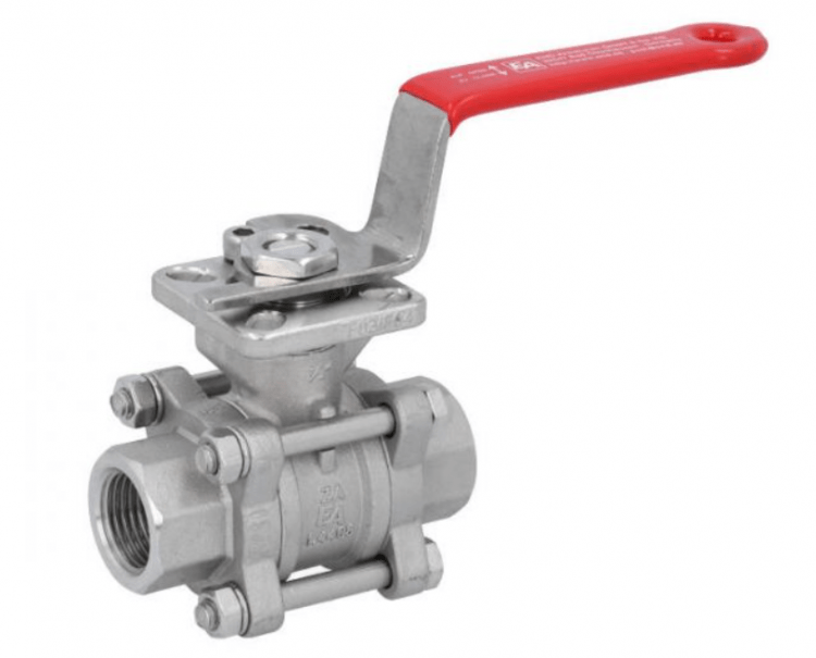 Кран шаровый Kugelhahn 1/2", PN64, 1.4408/PTFE-FKM, Innengewinde, ISO 5211, DIN3202-M3